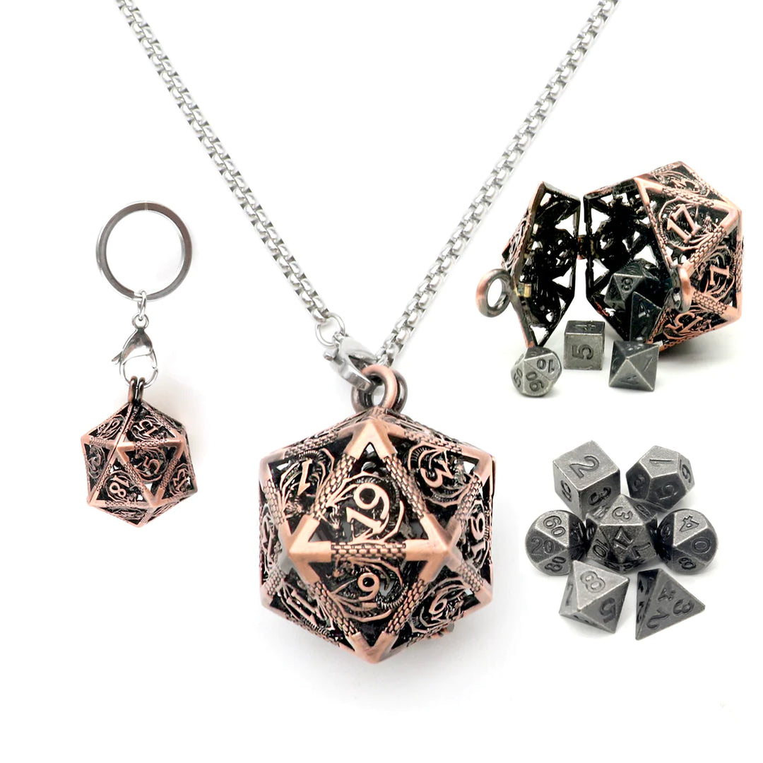 Hollow D20 with Micro Metal Set