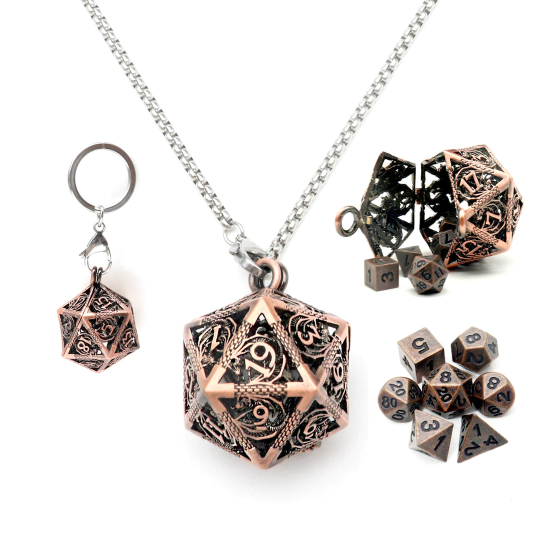 Hollow D20 with Micro Metal Set