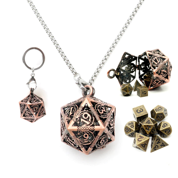 Hollow D20 with Micro Metal Set