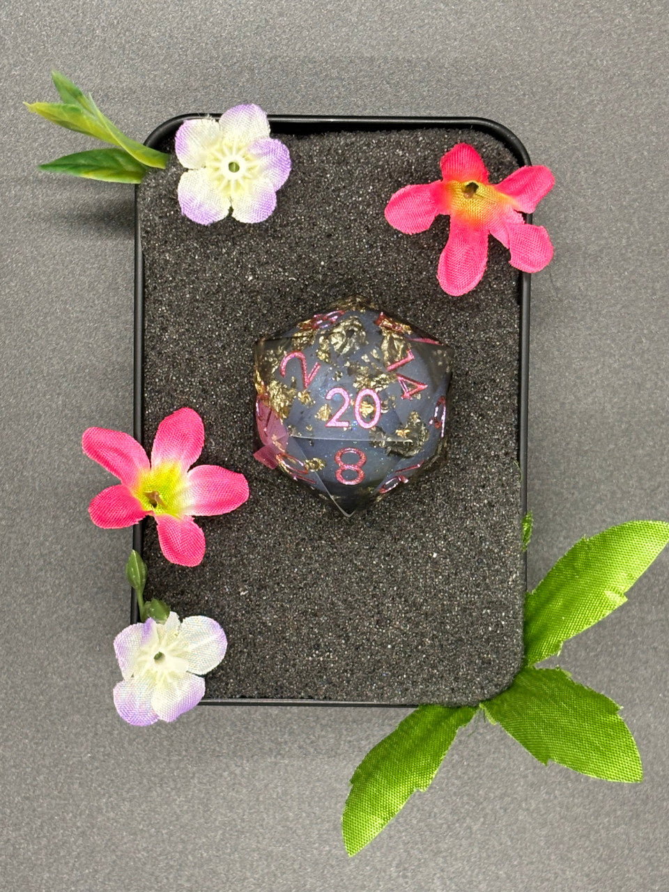 Black gold flake with glitter