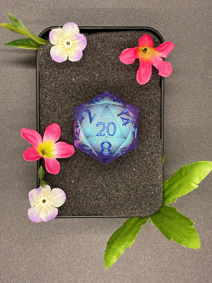 Blue purple with white glitter