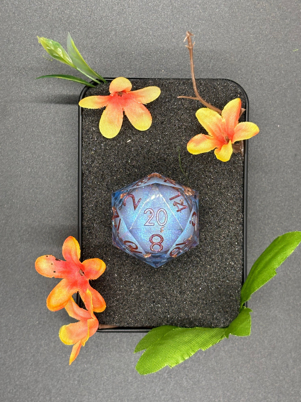 Blue copper flake with glitter
