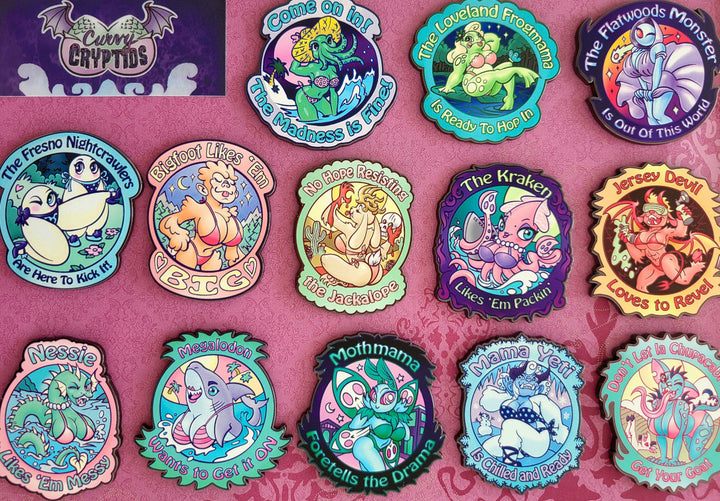 GE Curvy Cryptids UV Pins