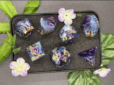 Purple White Vapor Gold Flake Sharp Edge Set
