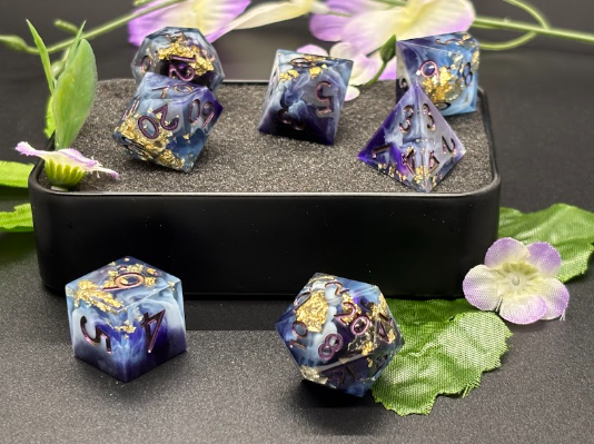 Purple White Vapor Gold Flake Sharp Edge Set