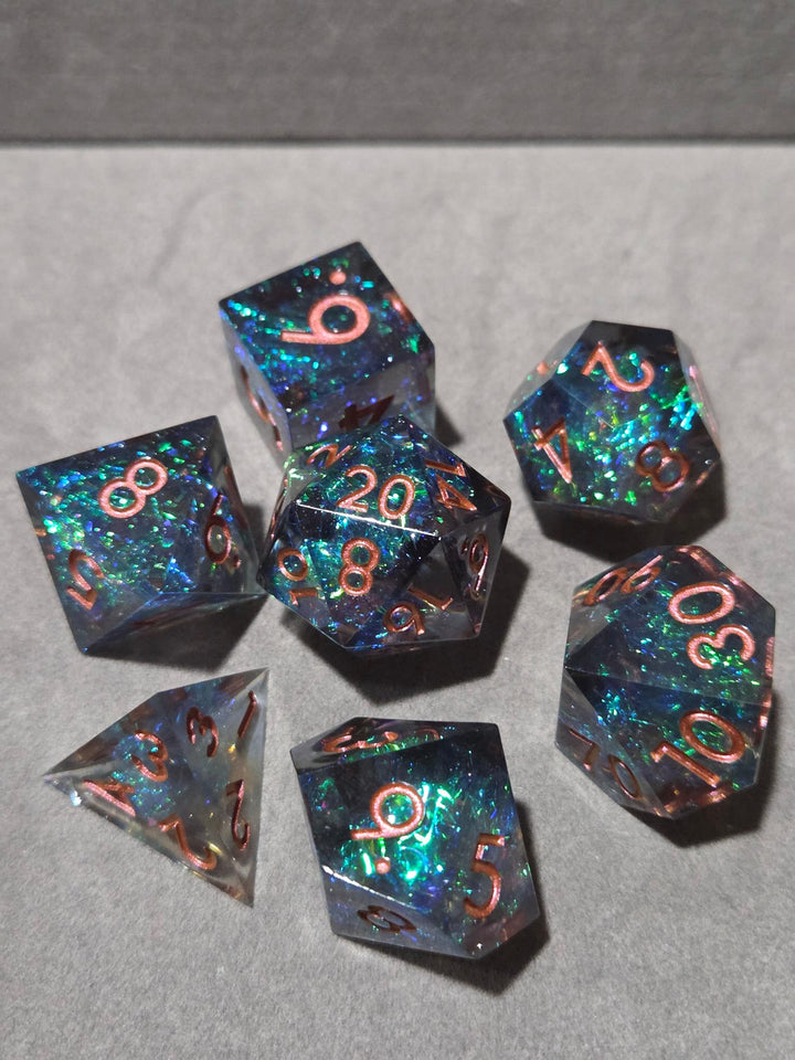 Dark Blue Prism Copper Font Sharp Edge Set