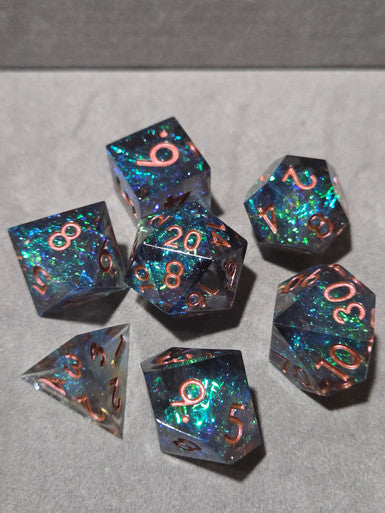 Dark Blue Prism Copper Font Sharp Edge Set