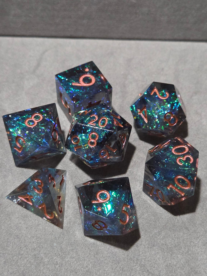 Dark Blue Prism Copper Font Sharp Edge Set