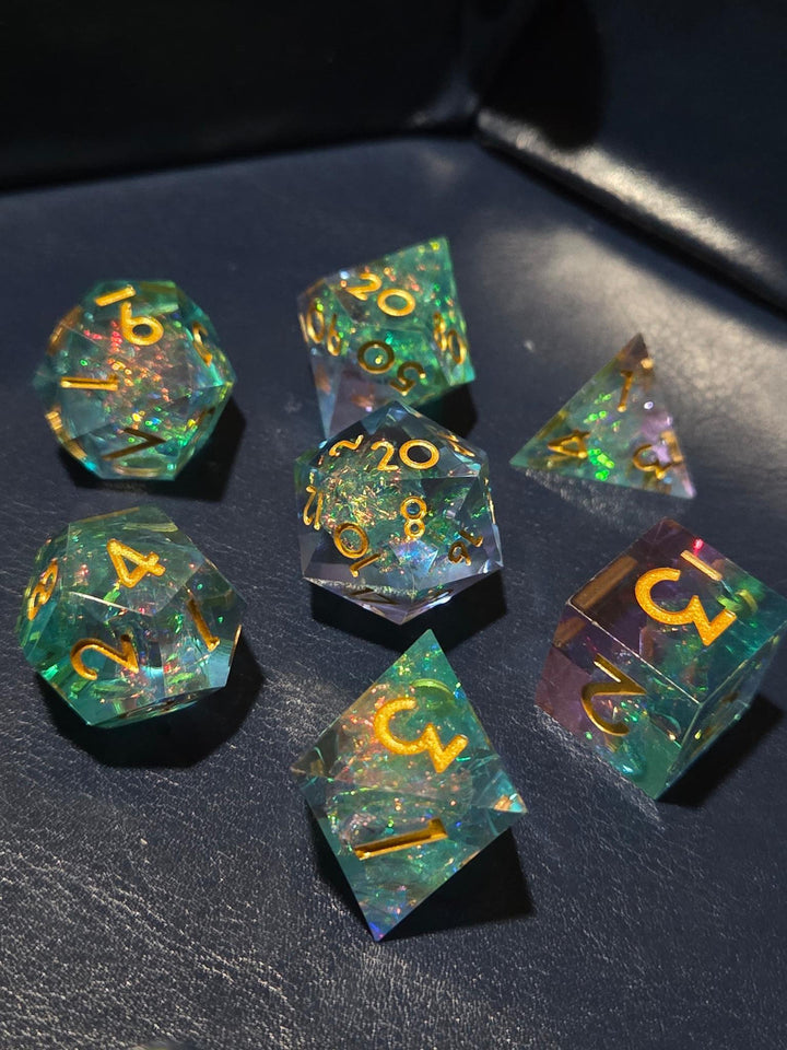 Electroplated Purple Teal Prism Sharp Edge Set