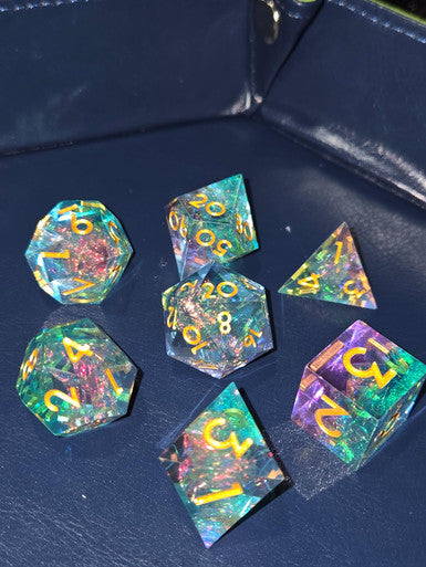 Electroplated Purple Teal Prism Sharp Edge Set