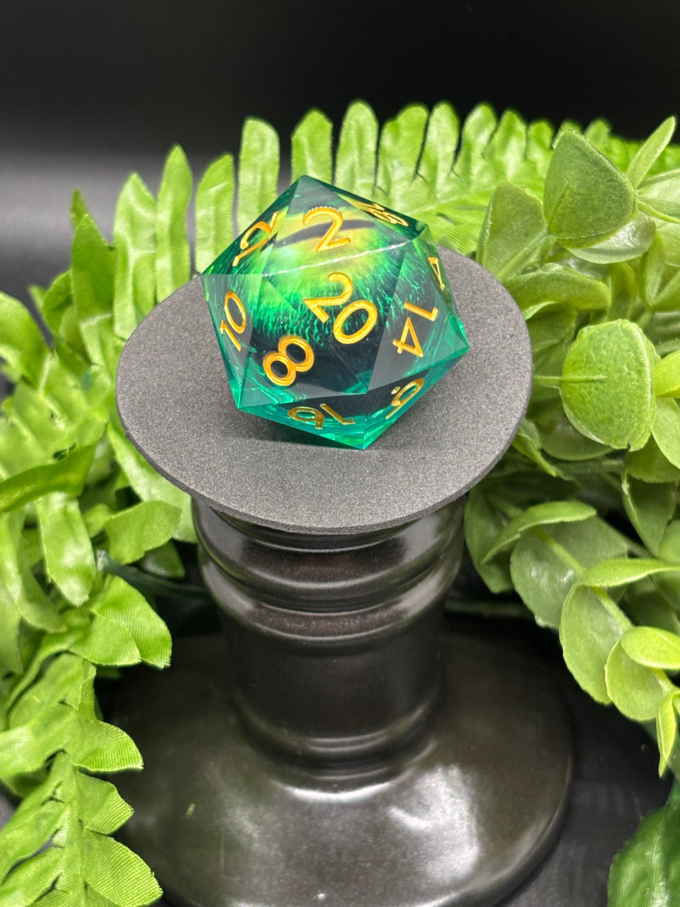 Green with gold font