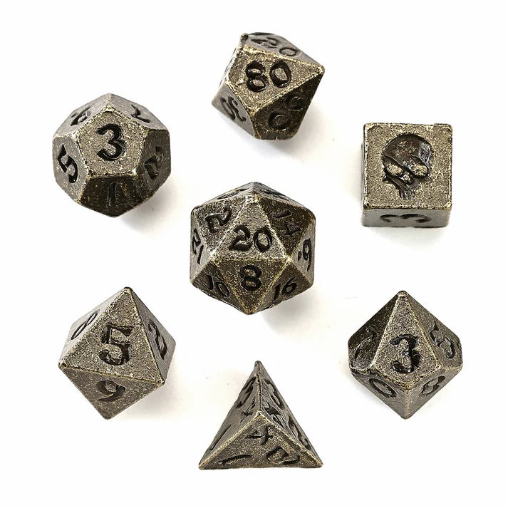 Unseeli Tiny Dice Set in Potion Bottle-Ancient Silver