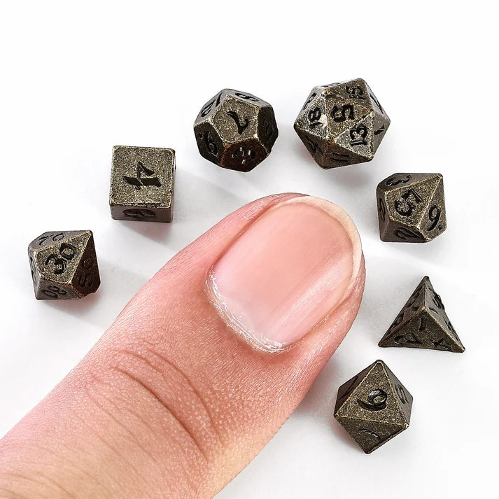 Unseeli Tiny Dice Set in Potion Bottle-Ancient Silver