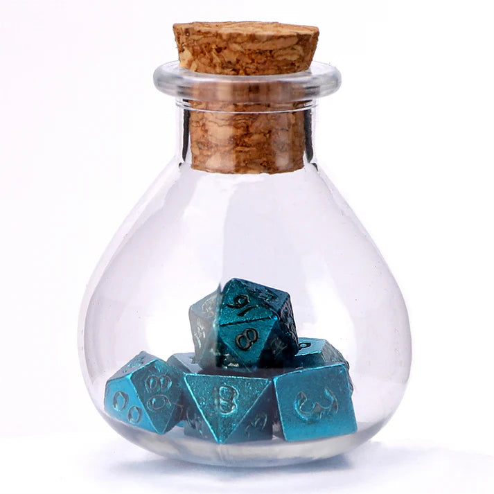 Unseeli Tiny Dice Set in Potion Bottle - Blue
