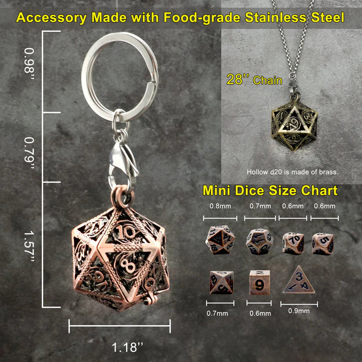 Hollow D20 with Micro Metal Set