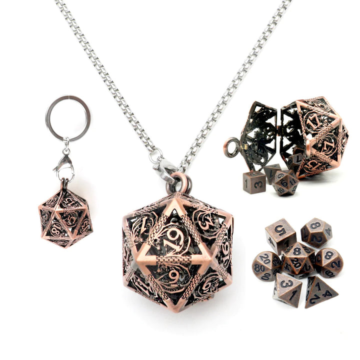Hollow D20 with Micro Metal Set