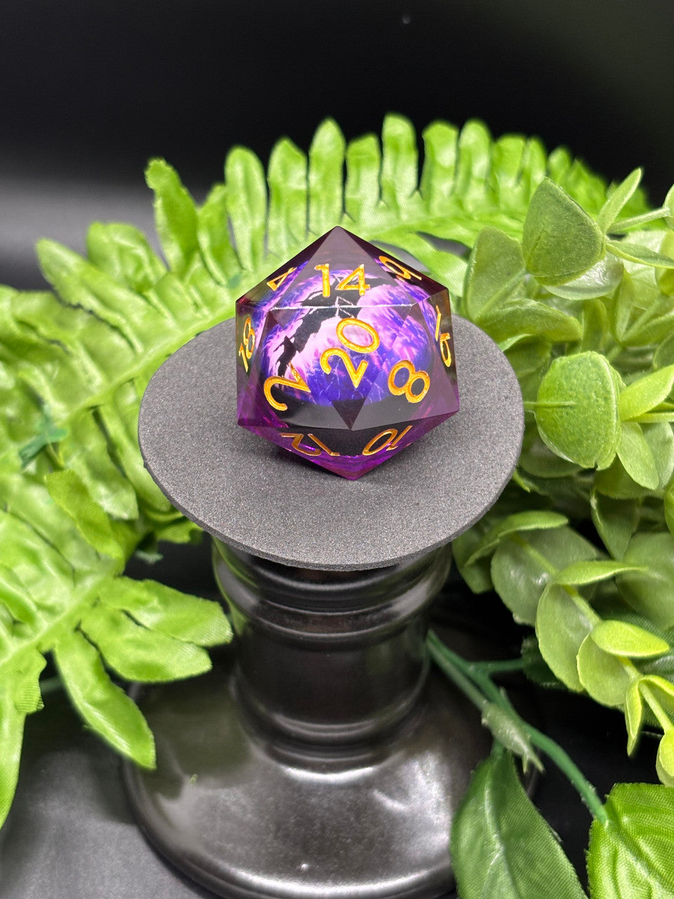 Purple electric with gold font