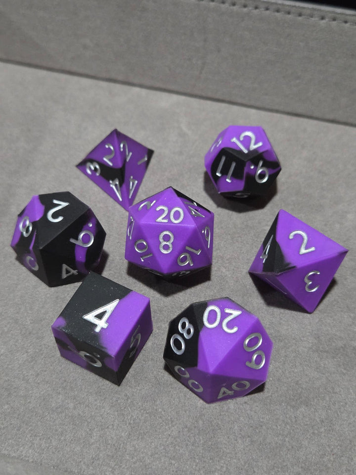 Silicone Dice Set Purple Black