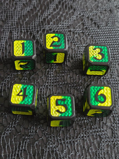 Metal D6 Set Yellow Green Scale