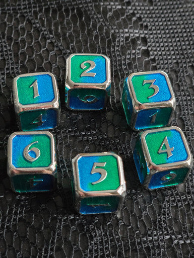 Metal D6 Set Blue Green