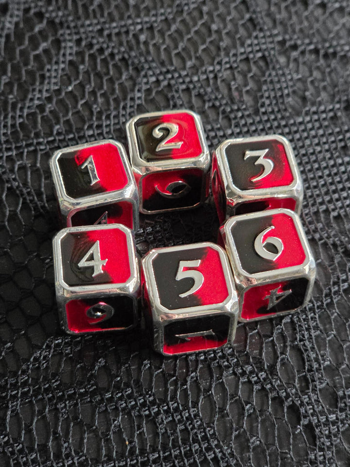 Metal D6 Set Red Black