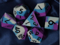 Silicone Dice Set White Blue Purple