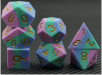 Silicone Dice Set Pink Green Blue