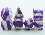 Silicone Dice Set Purple White