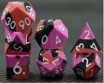 Silicone Dice Set Black Red Pink