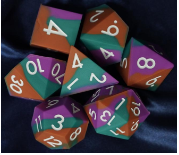 Silicone Dice Set Orange Green Pink