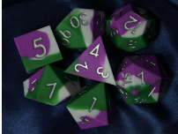 Silicone Dice Set Green White Purple